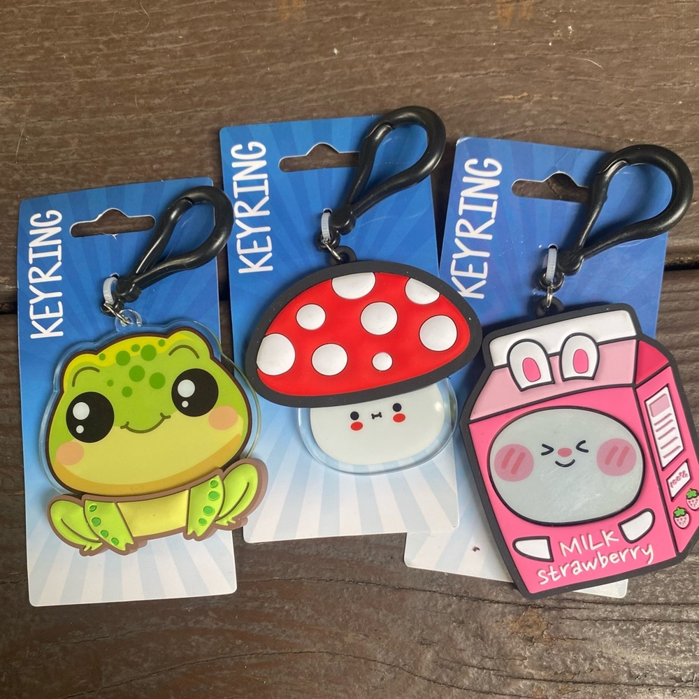 Cute Animal and Food Keyring Set